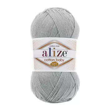 Пряжа ALIZE 'COTTON BABY SOFT ' 100гр. 270м (50% Xлопок - 50% Aкрил) (344 серое небо)
