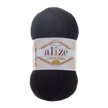 Пряжа ALIZE 'COTTON BABY SOFT ' 100гр. 270м (50% Хлопок - 50% Акрил) (60 черный)