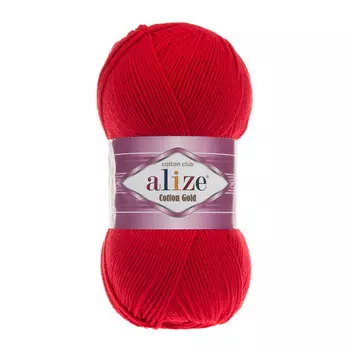 Пряжа ALIZE 'Cotton gold' (55%хлопок,45%акрил)ТУ (56 красный)