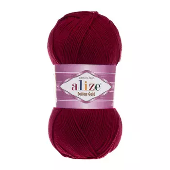 Пряжа ALIZE 'Cotton gold' (55%хлопок,45%акрил)ТУ (57 бордо)