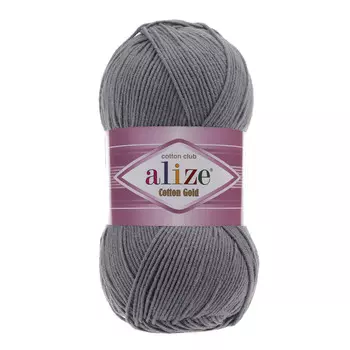 Пряжа ALIZE 'Cotton gold' (55%хлопок,45%акрил)ТУ (87 угольный серый)