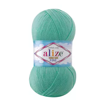 Пряжа ALIZE 'COTTON GOLD FINE ' 100гр. 660м (55% Xлопок - 45% Aкрил) (15 водяная зелень )