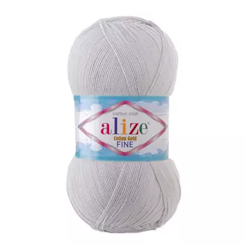 Пряжа ALIZE 'COTTON GOLD FINE ' 100гр. 660м (55% Xлопок - 45% Aкрил) (200 светло-серый)