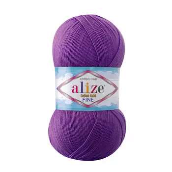 Пряжа ALIZE 'COTTON GOLD FINE ' 100гр. 660м (55% Xлопок - 45% Aкрил) (44 темно фиолетовый)