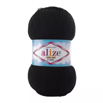 Пряжа ALIZE 'COTTON GOLD FINE ' 100гр. 660м (55% Xлопок - 45% Aкрил) (60 черный)