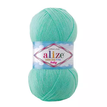 Пряжа ALIZE 'Cotton Gold Fine Baby' 100гр, 470м (55%хлопок, 45%акрил) (15 водяная зелень)