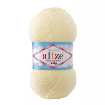 Пряжа ALIZE 'Cotton Gold Fine Baby' 100гр, 470м (55%хлопок, 45%акрил) (1 молочный)
