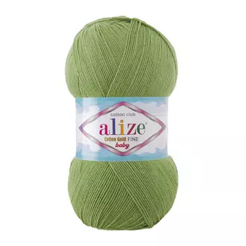 Пряжа ALIZE 'Cotton Gold Fine Baby' 100гр, 470м (55%хлопок, 45%акрил) (485 зеленый)