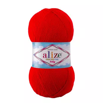 Пряжа ALIZE 'Cotton Gold Fine Baby' 100гр, 470м (55%хлопок, 45%акрил) (56 красный)