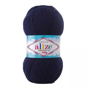 Пряжа ALIZE 'Cotton Gold Fine Baby' 100гр, 470м (55%хлопок, 45%акрил) (58 темно-синий)