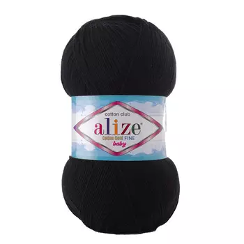 Пряжа ALIZE 'Cotton Gold Fine Baby' 100гр, 470м (55%хлопок, 45%акрил) (60 черный)
