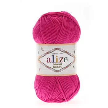 Пряжа Alize 'Cotton Gold Hobby' 50г 165м (55% хлопок, 45% акрил) (149 фуксия)