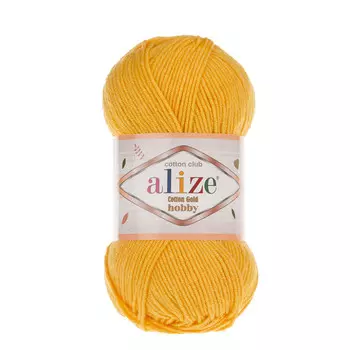 Пряжа Alize 'Cotton Gold Hobby' 50г 165м (55% хлопок, 45% акрил) (216 темно-желтый)