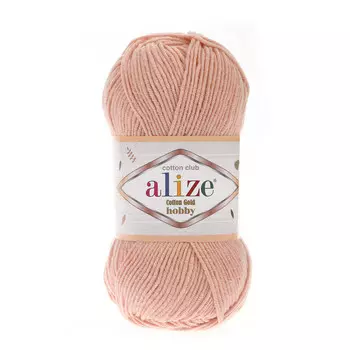 Пряжа Alize 'Cotton Gold Hobby' 50г 165м (55% хлопок, 45% акрил) (393 светло-розовый)
