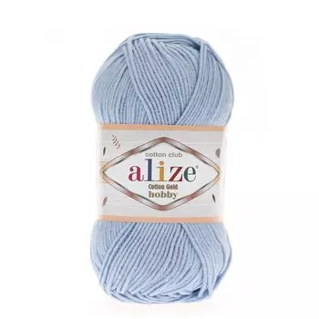 Пряжа Alize 'Cotton Gold Hobby' 50г 165м (55% хлопок, 45% акрил) (40 голубой)
