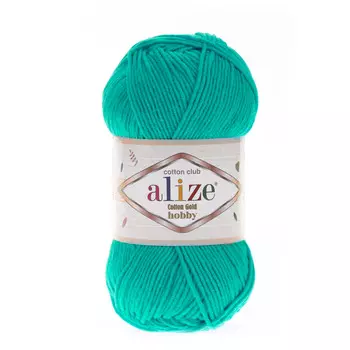Пряжа Alize 'Cotton Gold Hobby' 50г 165м (55% хлопок, 45% акрил) (610 нефритовый)