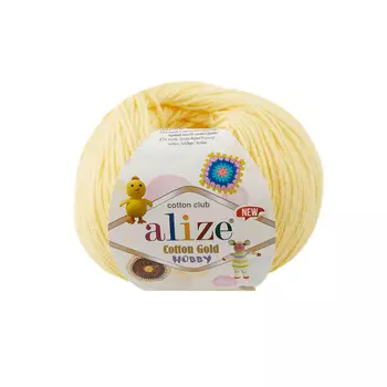 Пряжа Alize 'Cotton Gold Hobby NEW' 50г 165м (55% хлопок, 45% акрил) (187 светлый-лимон)