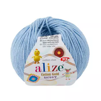 Пряжа Alize 'Cotton Gold Hobby NEW' 50г 165м (55% хлопок, 45% акрил) (40 синий)