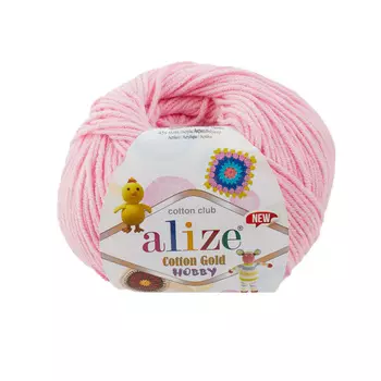 Пряжа Alize 'Cotton Gold Hobby NEW' 50г 165м (55% хлопок, 45% акрил) (518 розовый)
