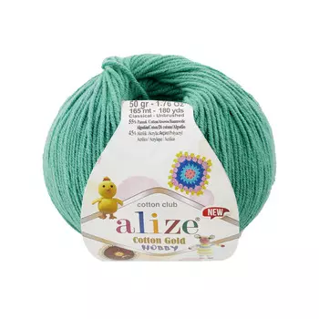 Пряжа Alize 'Cotton Gold Hobby NEW' 50г 165м (55% хлопок, 45% акрил) (610 нефритовый)
