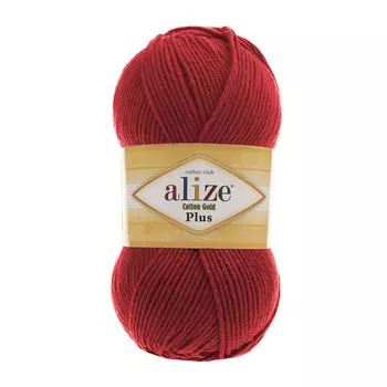 Пряжа ALIZE 'Cotton Gold Plus' 100гр., 200м. (55%хлопок, 45%акрил) ТУ (56 красный)