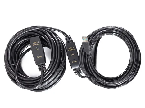 Кабель-удлинитель USB(Am)-USB(Af), ферритовый фильтр, 15 м, черный, AOpen (ACU827A-15M)