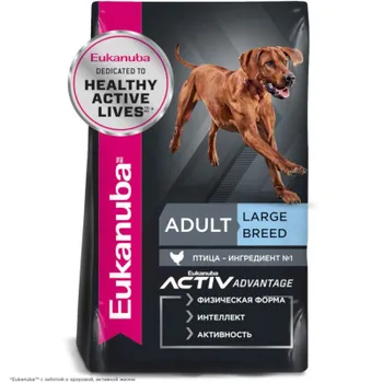 Eukanuba Adult Large Breed полнорационный сухой корм для собак крупных пород, с курицей - 3 кг повседневный супер премиум для взрослых с курицей породы крупного размера мешок Российский корм 1 уп. х 1 шт. х 3 кг