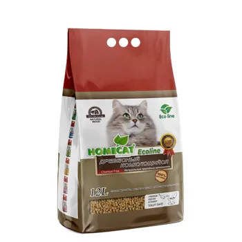 HOMECAT Ecoline древесный комкующийся наполнитель для кошачьих туалетов - 12 л премиум Россия 1 уп. х 1 шт. х 4.37 кг