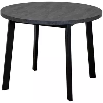 Стол Next круглый раскладной 100-130x100x76,5см, Угольный камень, чёрный (Bradex Home)