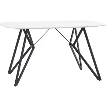 Стол обеденный Stool Group Денвер 140*90 белый стеклянный УТ000002661