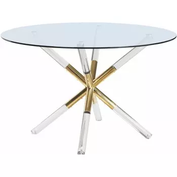 Стол обеденный IST-CASA Брайт MH-08DT, 110x110 см, прозрачный