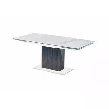 Стол обеденный IST-CASA раскладной Хлое MC22027DT, 180(260)х95х76 см, белый мрамор