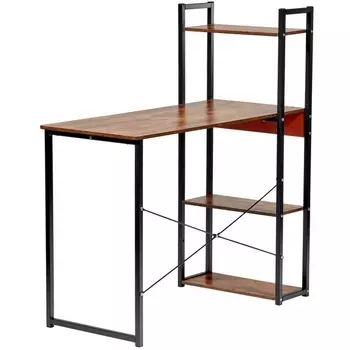 Стол письменный с полками 100x45x110 см, дерево лофт, чёрный Bradex Home Frame FR 0692