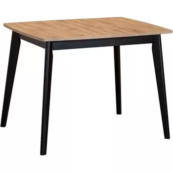Стол раскладной 100-130x80x76см, Дуб Навара структурное, чёрный Bradex Home Oslo FR 0799