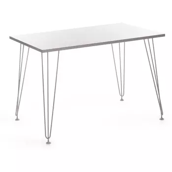 Стол ЛДСП/металл, 110х70х75 см, белый топ/белые ножки Tetchair Star 19240