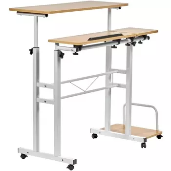 Стол многофункциональный 80х58х80-130см, светлое дерево, белый Bradex Home Shuttle FR 0689