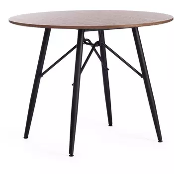 Стол (mod. 283) МДФ/металл, D100 х см, (Черный) / Walnut (Орех) Tetchair RUSTO 15520