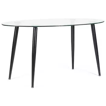 Стол (mod. DT333) металл, закаленное стекло (10 мм), 150х90х75см, черный Tetchair Kassel 12476