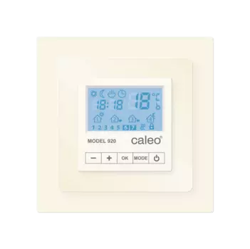 Терморегулятор CALEO 920 бежевый с адаптерами, встраиваемый цифровой, программируемый, 3,5 кВт КА000001913