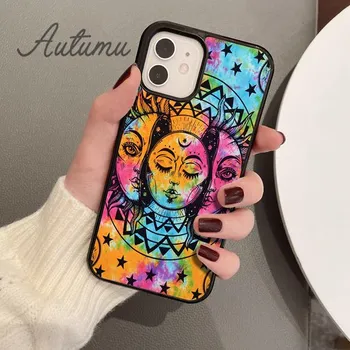 Модный чехол для телефона Sun Moon Face для iPhone 11 12 13 14 Pro Max mini X XR XS SE 2020 6 7 8 Plus Samsung Galaxy S21 S22 shell iPhone 6plus