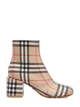 Ботильоны в клетку Vintage Check с пуллерами из кожи ягненка