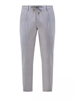 Брюки в стиле sprezzatura из шерсти и кашемира в тонкую полоску