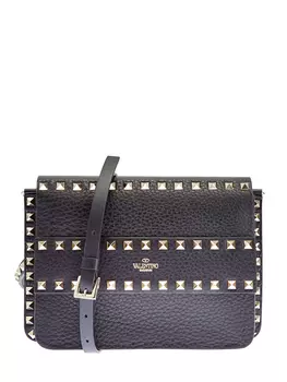 Черная сумка Rockstud из крупнозернистой телячьей кожи