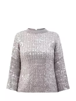 Джемпер Dazzling Embroidery из джута и хлопка с мерцающими пайетками