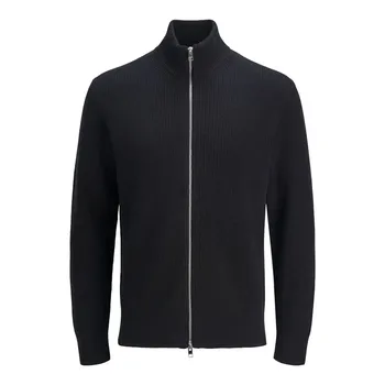 Свитер Jack & Jones Perfect Plus Size full zip, черный