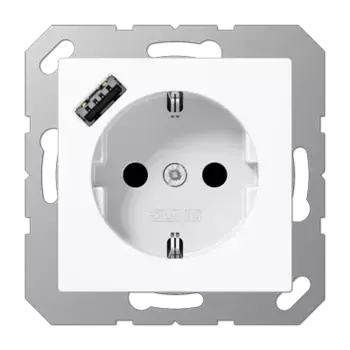 Розетка 2K+З USB Typ A Jung A1520-18AWW