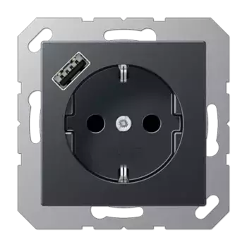 Розетка 2K+З USB Typ A Jung A1520-18AANM