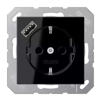 Розетка 2K+З USB Typ A Jung A1520-18ASW