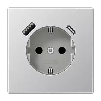 Розетка 2K+З USB Typ AC Jung AL1520-15CA