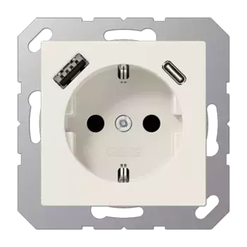 Розетка 2K+З USB Typ AC Jung A1520-15CA